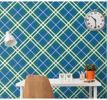 Geometric Tartan geometric wallpaper - TenStickers
