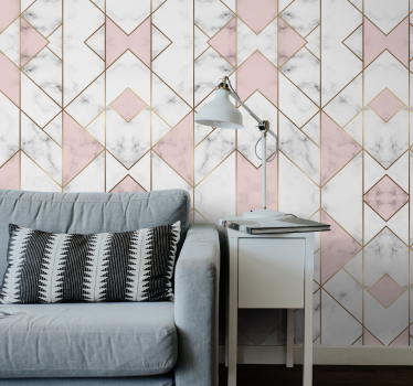 Geometric Marble Sophistication geometric wallpaper - TenStickers