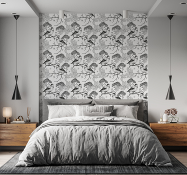 Avian Botanical Inspiration birds in wallpaper - TenStickers