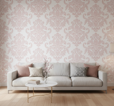 Baroque wallpaper blush damask paisley design - TenStickers