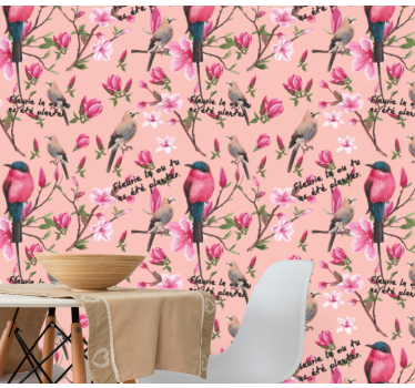 Birds in wallpaper birds blossom design - TenStickers
