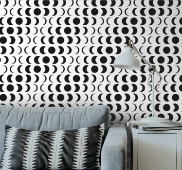 Black Circular Pattern geometric wallpaper - TenStickers