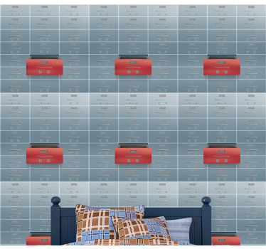 Commercial Lockers wallpaper industrial - TenStickers