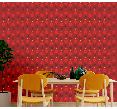 Crimson Polka Dots polka dots wallpaper - TenStickers