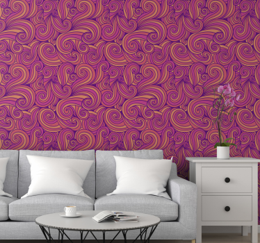 Curvy Swirl Pattern geometric wallpaper - TenStickers