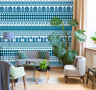 Delft Blue  Skyline Wallpaper - TenStickers