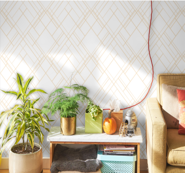 Diagonal golden effect lines geometric wallpaper - TenStickers
