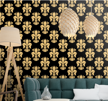 Elegant Fleur-de-lis baroque wallpaper - TenStickers