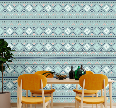 Ethnicity in soft tones geometric wallpaper - TenStickers