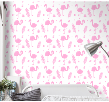 Flamingo Motifs animals wallpaper - TenStickers