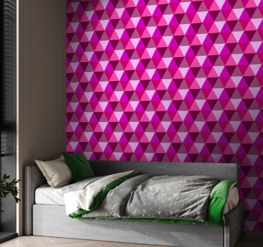 Fuchsia geometric pink teenage wallpaper - TenStickers