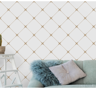 Geometric diamond squares lines living room wallpaper - TenStickers