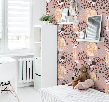 Geometric Fun Shapes children's wallpaper - TenStickers