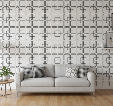Geometric wallpaper black squares urban pattern - TenStickers