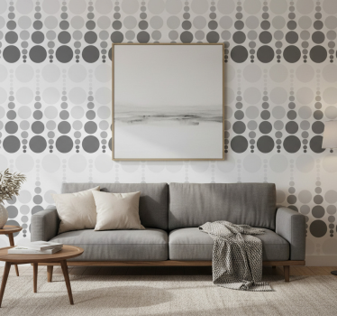 Geometric wallpaper with grey shaded circles - TenStickers
