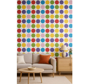 Geometric wallpaper simple colored circles - TenStickers