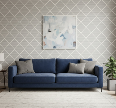 Geometric wallpaper diamond pattern in gray - TenStickers