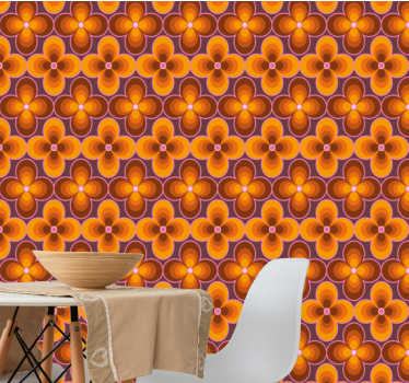 Geometric wallpaper floral burst design - TenStickers