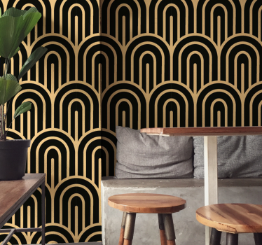 Geometric wallpaper geometric archway design - TenStickers