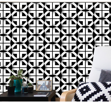 Geometric wallpaper geometric circle mesh - TenStickers