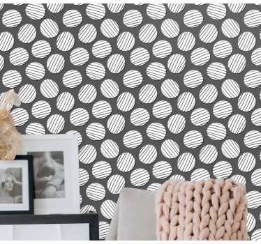 Geometric wallpaper geometric circle pattern - TenStickers