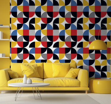 Geometric wallpaper geometric circles fusion - TenStickers