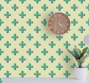 Geometric wallpaper geometric cross pattern - TenStickers
