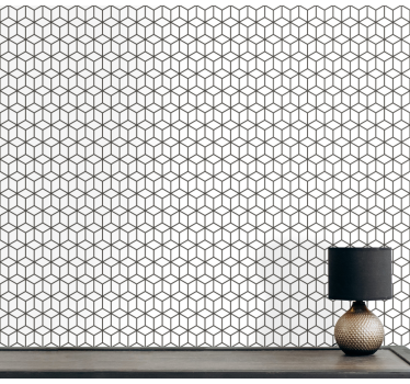 Geometric wallpaper geometric cubic pattern - TenStickers