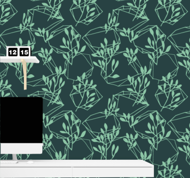 Geometric wallpaper geometric foliage pattern - TenStickers