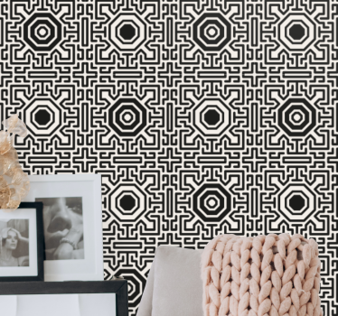Geometric wallpaper geometric maze design - TenStickers