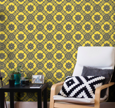 Geometric wallpaper geometric patterned accent - TenStickers