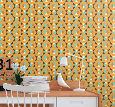 Geometric wallpaper geometric retro print - TenStickers