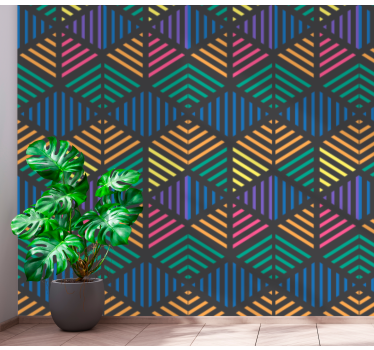 Geometric wallpaper geometric striped pattern - TenStickers