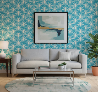 Geometric wallpaper in diamond shape design - TenStickers