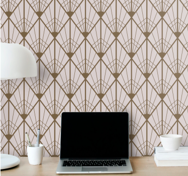 Geometric wallpaper in fan pattern design - TenStickers
