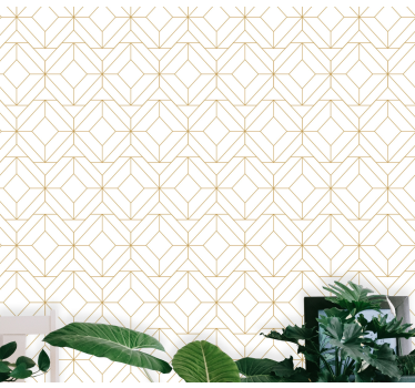 Geometric wallpaper in geometric cube design - TenStickers