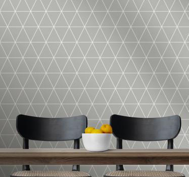 Geometric wallpaper in gray elegant triangles - TenStickers