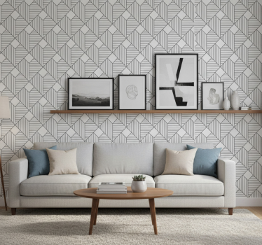 Geometric wallpaper in grey patterned style - TenStickers