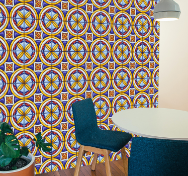 Geometric wallpaper in perfect pattern harmony - TenStickers
