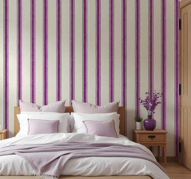 Geometric wallpaper in purple vertical lines - TenStickers