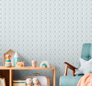 Geometric wallpaper in soft pastel patterns - TenStickers