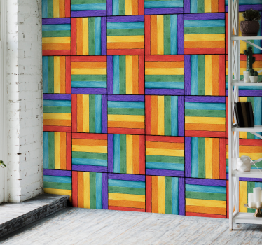 Geometric wallpaper in vibrant colorful patterns - TenStickers