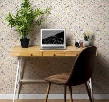 Geometric wallpaper in vibrant pattern shades - TenStickers