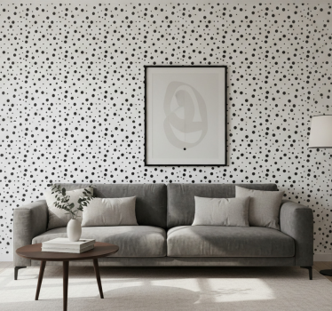 Geometric wallpaper monochrome dot pattern - TenStickers