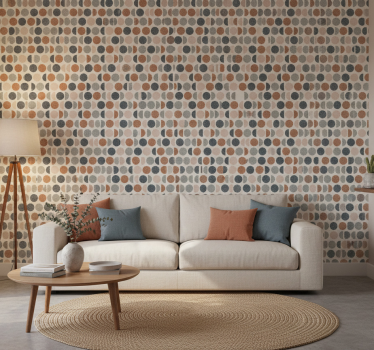 Geometric wallpaper retro dots design - TenStickers