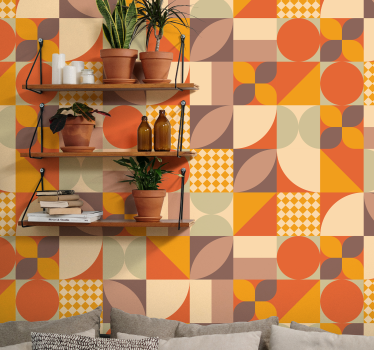 Geometric wallpaper retro geometric shapes - TenStickers