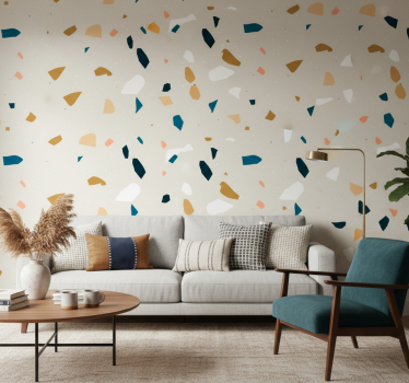 Geometric wallpaper terrazzo splash - TenStickers