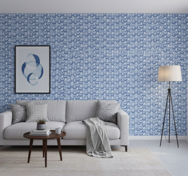 Geometric wallpaper wave design - TenStickers