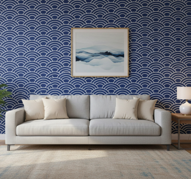 Geometric wallpaper wavy lines design - TenStickers