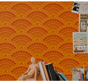 Geometric wallpaper with arch patterns - TenStickers
